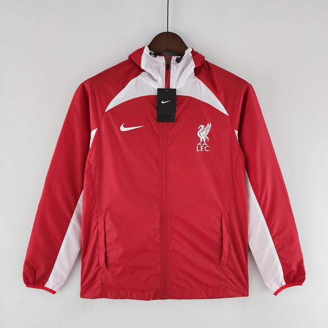 JAQUETA CORTA VENTO LIVERPOOL -NIKE-MASCULINA-BRANCA/CINZA