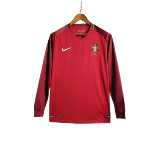 Camisa Retrô Seleção Portugal I Home 2016 Manga longa Nike Vermelho