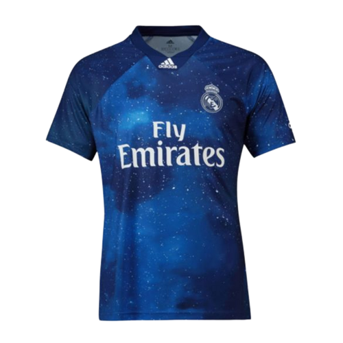 Camisa Retrô Real Madrid Gálacticos 18/19 Adidas Masculina Azul