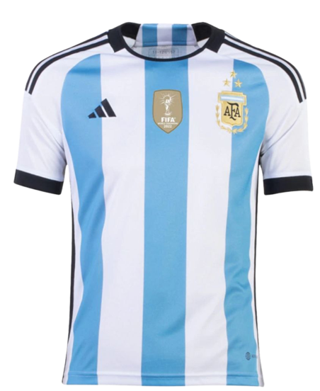 Camisa Seleção Argentina I Home 22/23 Campeão do Mundo Torcedor Adidas  Masculina - Azul e Branco