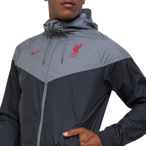 JAQUETA CORTA VENTO LIVERPOOL -NIKE-MASCULINA-BRANCA/CINZA