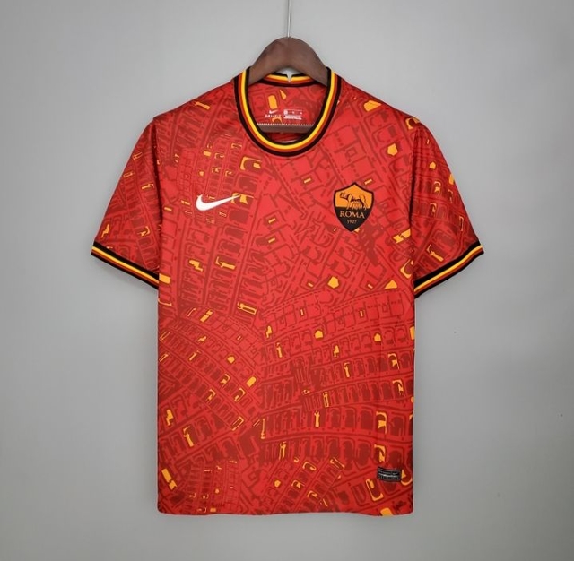 Camisa AS Roma Pré-Jogo 21/22 Torcedor Nike Masculina - Vermelho