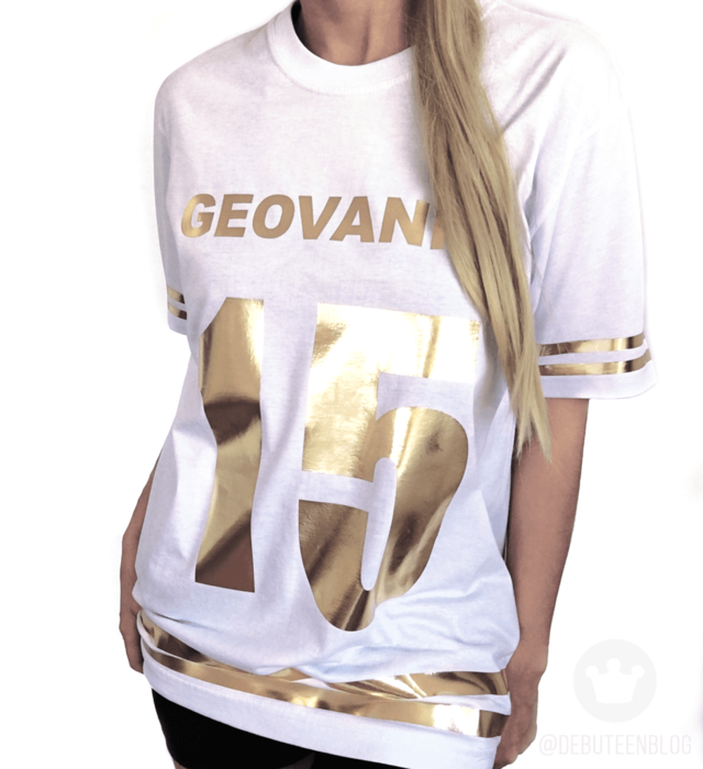 Camiseta personalizada para abertura de pista de 15 anos - Branca com  dourado