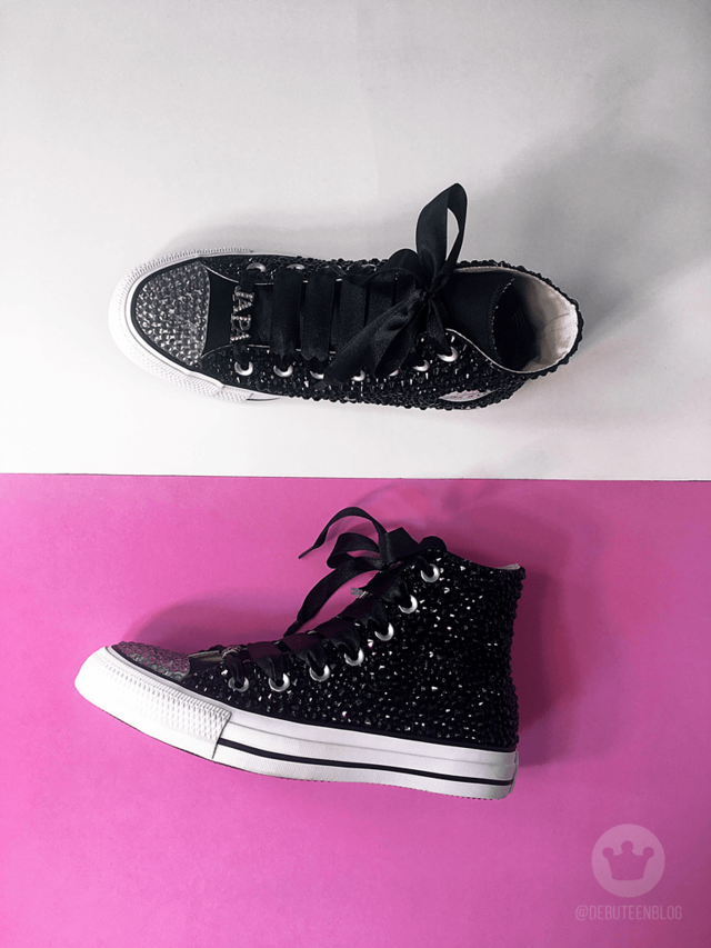 Tênis All Star Chuck Taylor Cano Alto Glitter Preto Feminino