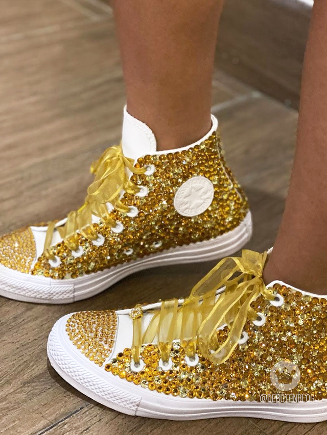 Tênis personalizado All Star Chuck Taylor Monochrome Cristal Dourado