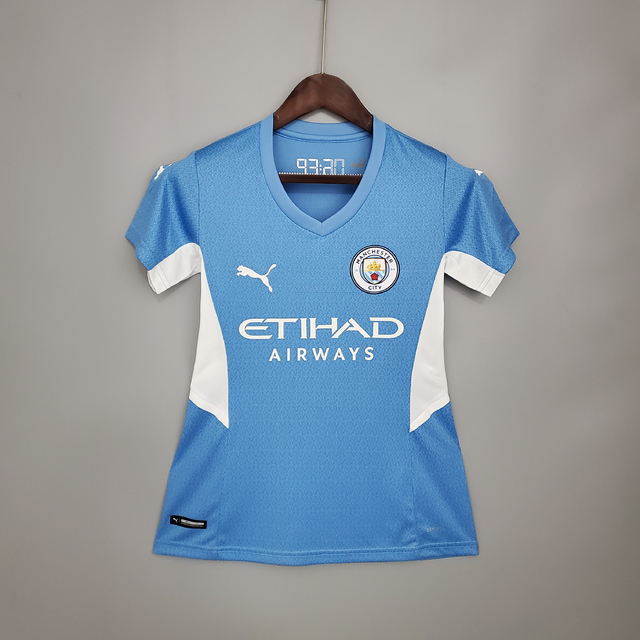 Camisa Manchester City Home I 21/22 Puma Feminina- Azul