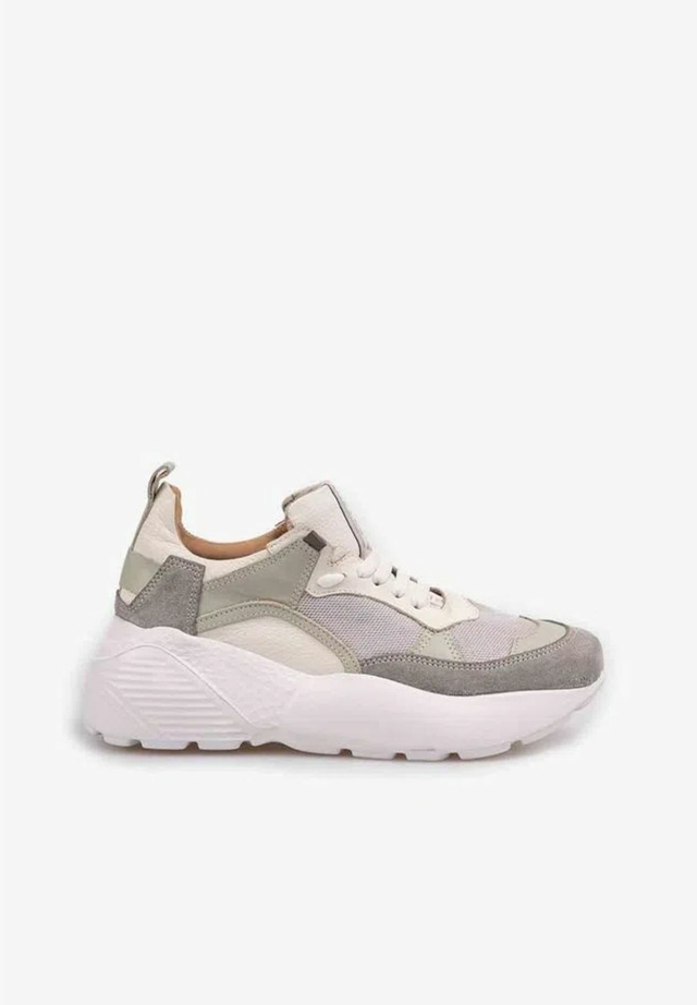 ZAPATILLAS DE MUJER URBANAS DE CUERO Y TEXTIL CORDONES