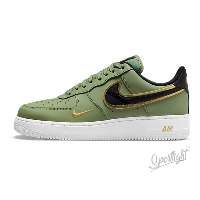 T nis Nike Air Force 1 Low 07 LV8 Double Swoosh Olive Gold Black