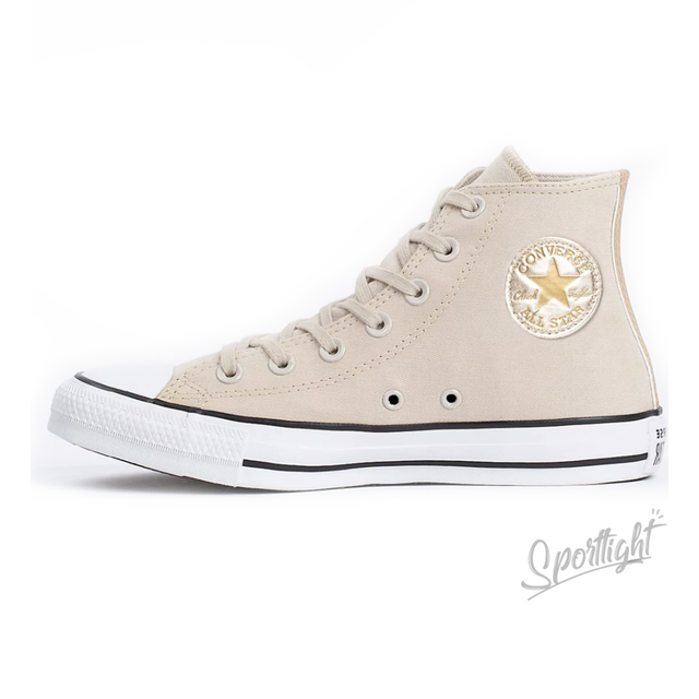 Tênis Converse All Star Chuck Taylor Hi Bege Claro / Ouro Claro os