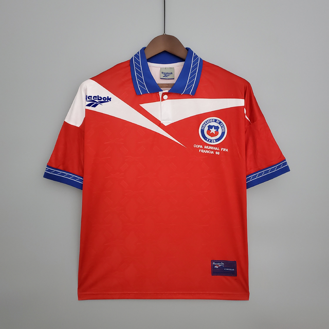 Camisa Retrô Seleção do Chile Copa 1998 Vermelha