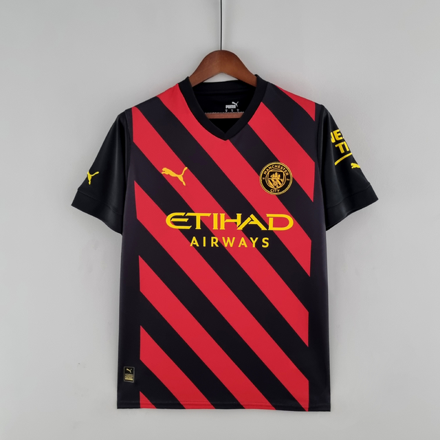 Camisa II Manchester City Preta/Vermelha Away 2022/2023 – Versão Jogador –  KS Sports – Camisas de Times e Seleções