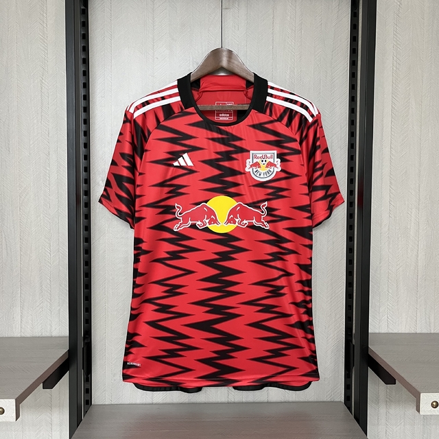 Camisa New York Red Bulls II Away 2024 2025 Vermelha Preta Fan