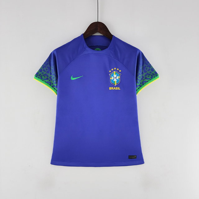 Camisa Seleção Brasileira II Away 2022 2023 Feminina Modelo Fan Azul