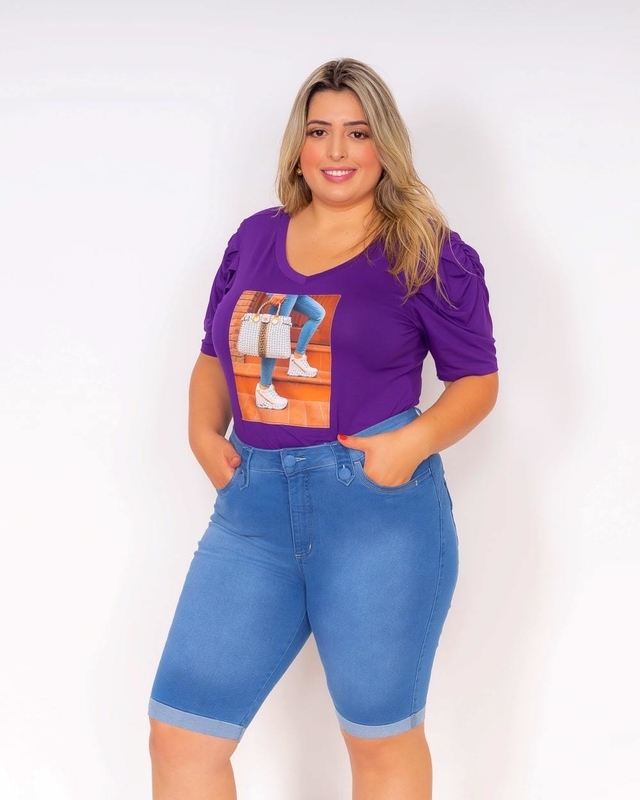 Shyro's Jeans - Bermuda Jeans Feminina Pedal Plus Size