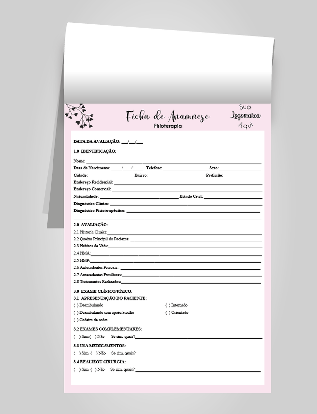 Caderno de Anamnese Fisioterapia