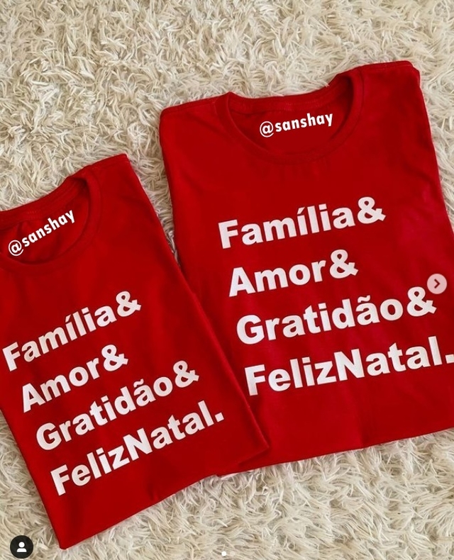 TSHIRT FAMILIA& AMOR& GRATIDÃO& FELIZ NATAL. - Sanshay