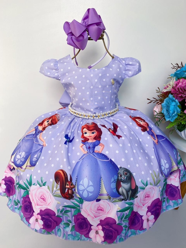 Vestido - Princesa Sofia  Lilás - Comprar em SAMULICA