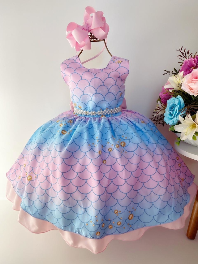 Vestido Infantil Sereia