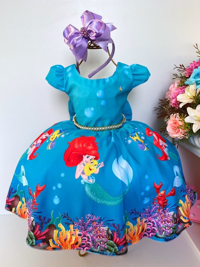 Vestido Bebê Disney Fantasia Princesa Ariel com Faixa - Frete Grátis –  Boutique Baby Kids