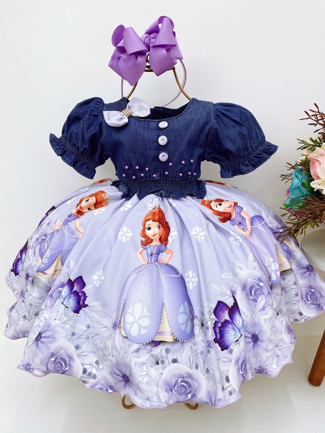 Vestido Infantil Princesa Sofia Lilás na Americanas Empresas