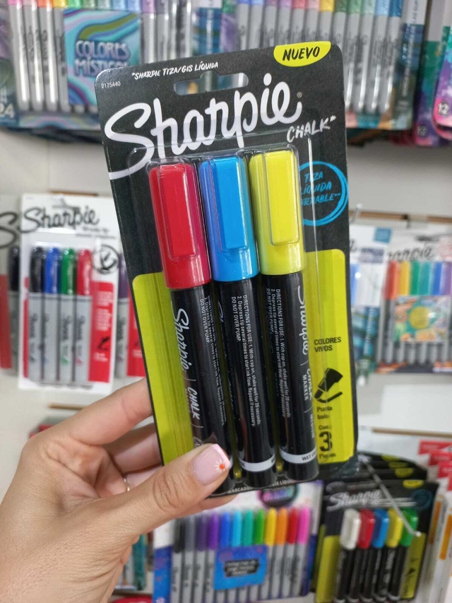 MARCADOR SHARPIE CHALK BLISTER X 3 COLORES