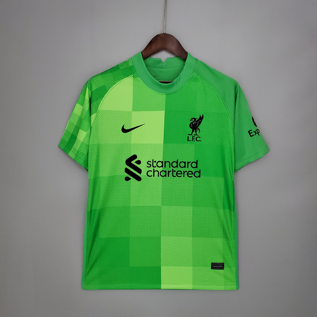 Camiseta Liverpool Goleiro II 21/22 Nike Masculina - Verde+Preto