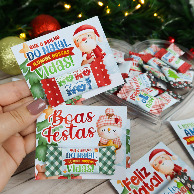 20 Cards de Natal Personalizados + Balas