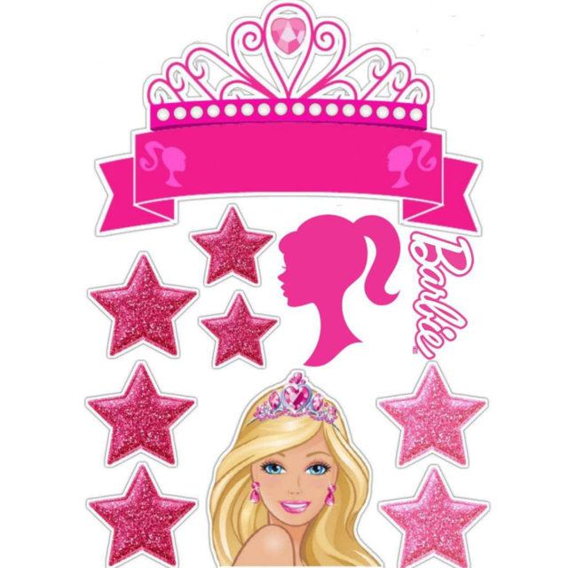 Topper Personalizado para Bolo Barbie