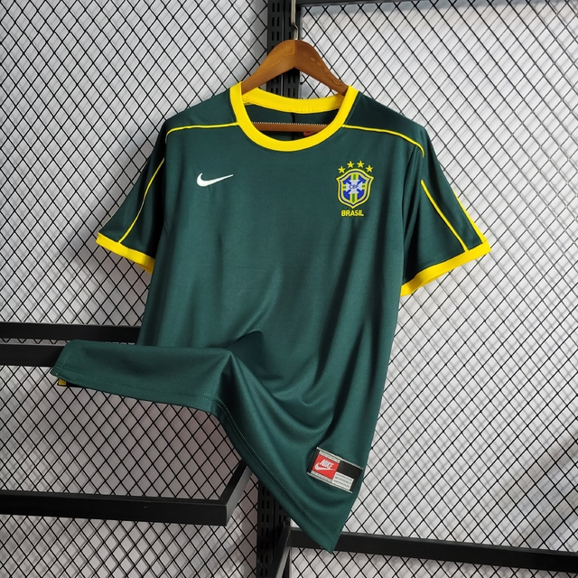 Camisa Brasil 1998 Verde Goleiro Retrô - Masculina - Torcedor - Nike -