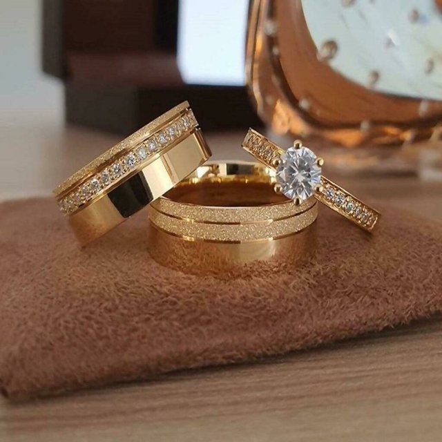 Par de alianças de casamento - ouro 18k