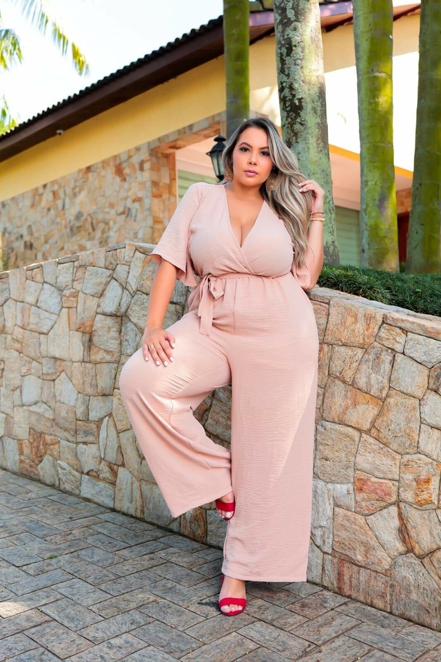 Macacão longo hot sale plus size