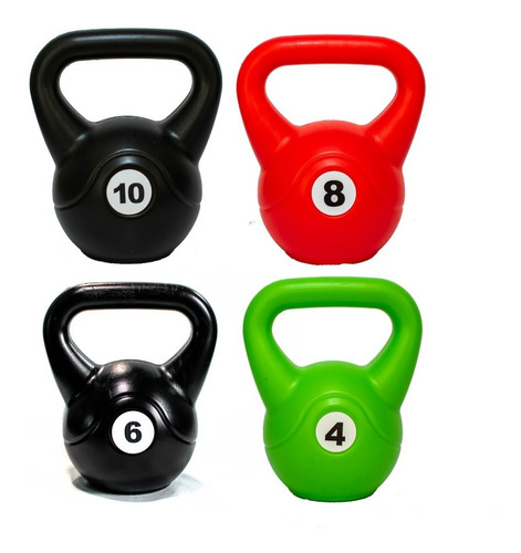 Set De 3 Pesas Rusas 4 Kg + 6 Kg + 8 Kg Kettlebell