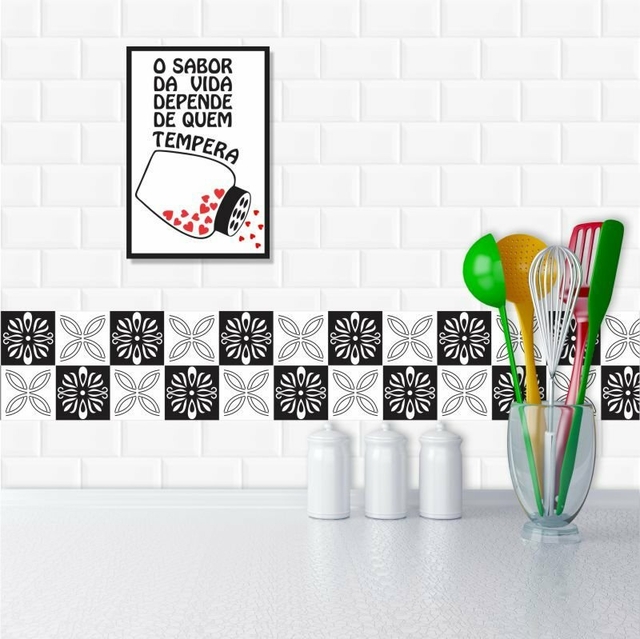 Kit 5 Faixas Decorativas Borders Xadrez Preto E Branco