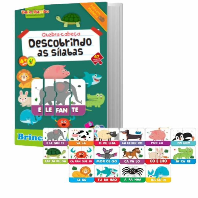 Jogo Educativo Didático Infantil Dominó Divisão das Sílabas