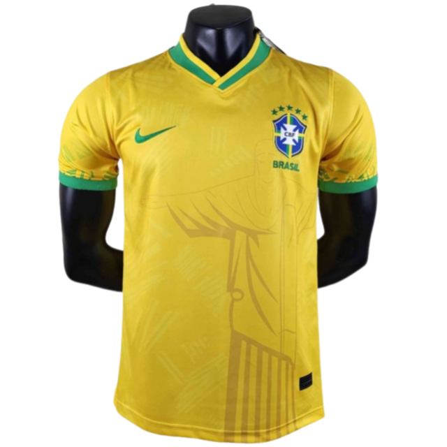 Camisa Brasil Edição Especial Cristo Redentor Nike Masculina Verde Amarela