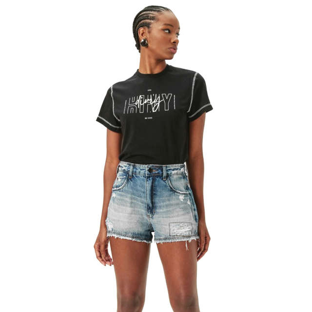 Shorts boyfriend preto cheap