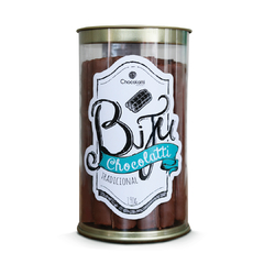 Lata de Biju Chocolatti 190g canudinho de chocolate Chocolatti Nicolatti