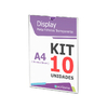 Kit 10 Display Parede Aviso A4 23,5x32cm - Sem Filete