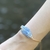 Cianita Azul pulseira de couro e prata ajustável - comprar online
