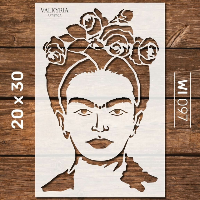 Stencil Frida Kahlo 20 X 30 Sweet Art L ser stencil-frida-kahlo-20-x-30-sweet-art-l-ser