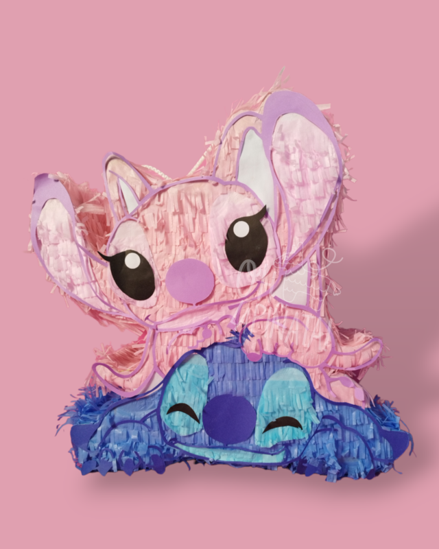 Piñata Número 8 Stitch y Ángela 💙🩷 Un hermoso diseño elaborada