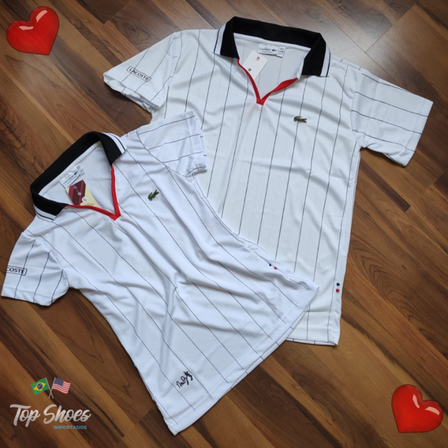Kit Casal Camisa Lacoste MC Kapela Branca