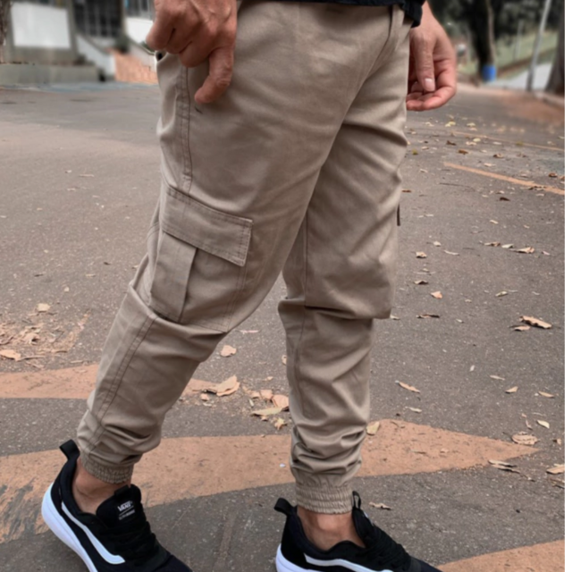 Calça Masculina Cargo Jogger c/ Elastico Tornozelo