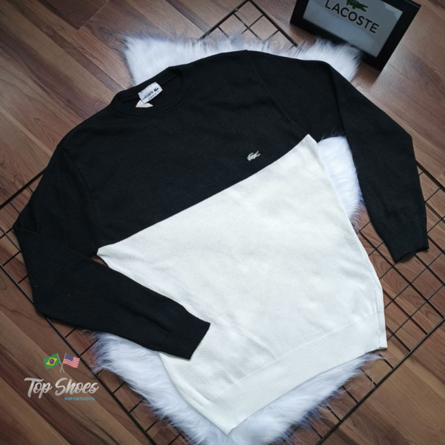 Su ter Lacoste Preto c Branco Topshoes Importados