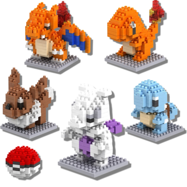 Bonecos Pokémon Nanoblock - Montagem Lego