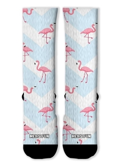 Meia Divertida e Colorida - Flamingo Azul - comprar online