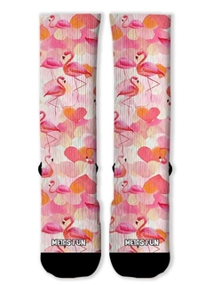 Meia Divertida e Colorida - Flamingo Rosa - comprar online