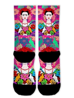 Meia Divertida e Colorida - Frida e Flores - comprar online