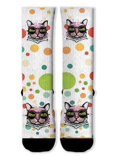 Meia Divertida e Colorida - Gato Meow - comprar online