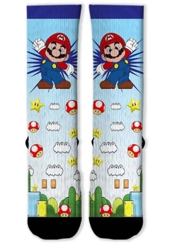 Meia Divertida e Colorida - Mario e Luigi - comprar online